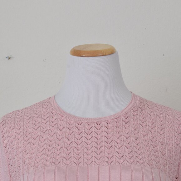 Vintage‎ 80s Pullover Pink Knit Top - Picture 8 of 10